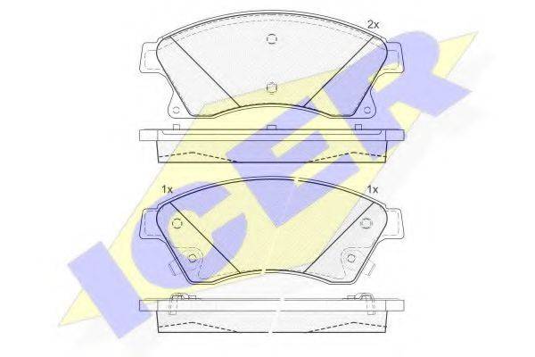 Комплект тормозных колодок, дисковый тормоз ICER 181942-202