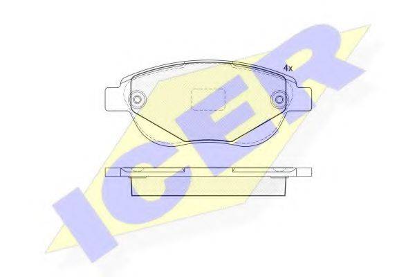 Комплект тормозных колодок, дисковый тормоз ICER 182011