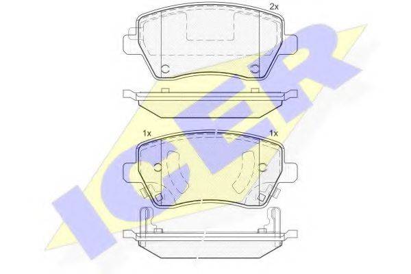 Комплект тормозных колодок, дисковый тормоз ICER 182019