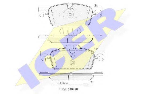 Комплект тормозных колодок, дисковый тормоз ICER 182021