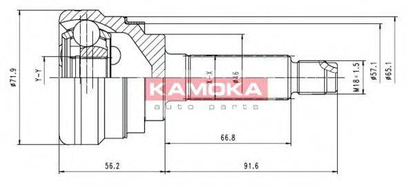 Шарнирный комплект, приводной вал KAMOKA 7052