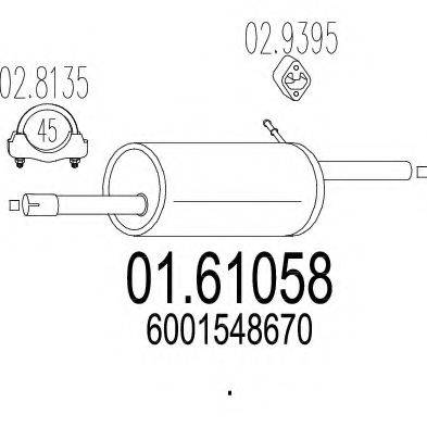 Глушитель выхлопных газов конечный MTS 01.61058
