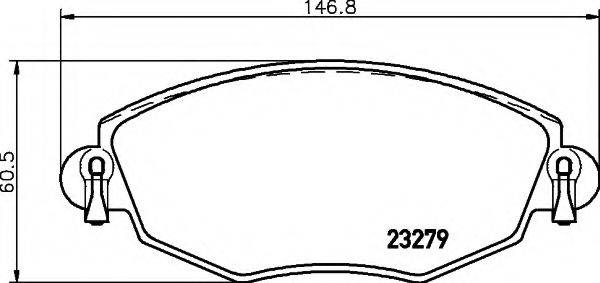 Комплект тормозных колодок, дисковый тормоз HELLA 8DB 355 009-071
