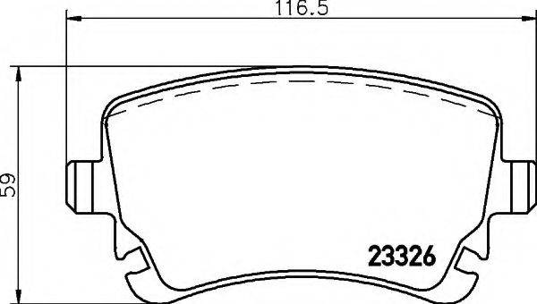 Комплект тормозных колодок, дисковый тормоз HELLA 8DB 355 010-971