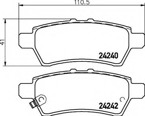 Комплект тормозных колодок, дисковый тормоз HELLA 8DB 355 012-081