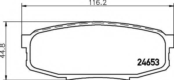 Комплект тормозных колодок, дисковый тормоз HELLA 8DB 355 013-771