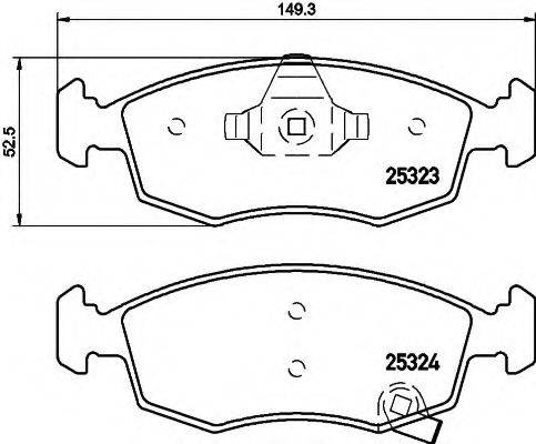 Комплект тормозных колодок, дисковый тормоз HELLA 8DB 355 016-231