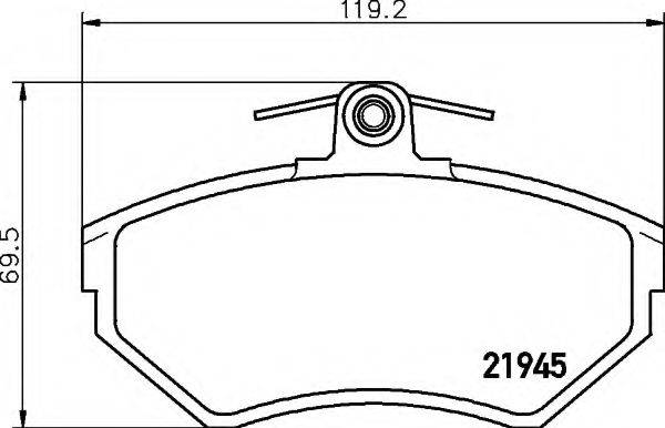 Комплект тормозных колодок, дисковый тормоз HELLA 8DB 355 018-251