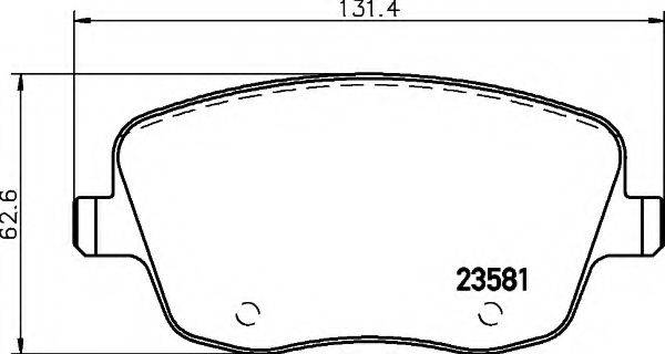 Комплект тормозных колодок, дисковый тормоз HELLA 8DB 355 018-801