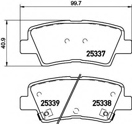 Комплект тормозных колодок, дисковый тормоз HELLA 8DB 355 019-981