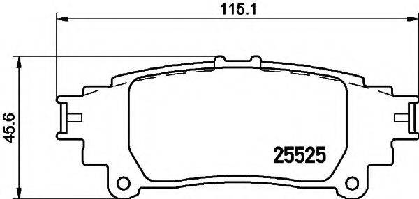 Комплект тормозных колодок, дисковый тормоз HELLA 8DB 355 020-001