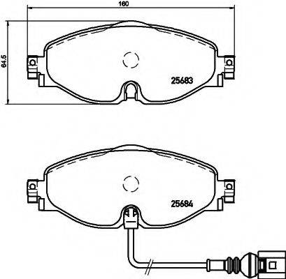 Комплект тормозных колодок, дисковый тормоз HELLA 8DB 355 020-191