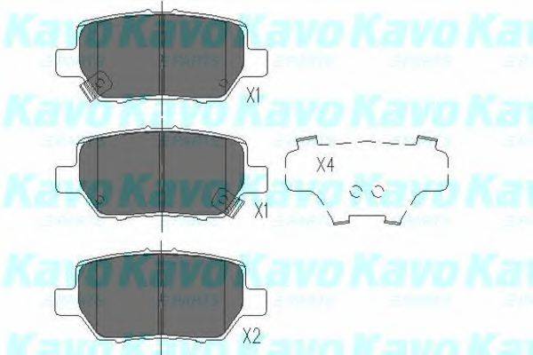 Комплект гальмівних колодок, дискове гальмо KAVO PARTS KBP-2040