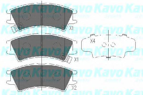 Комплект гальмівних колодок, дискове гальмо KAVO PARTS KBP-3004