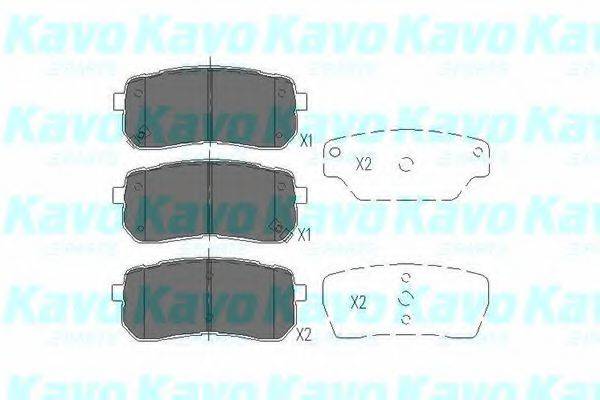 Комплект гальмівних колодок, дискове гальмо KAVO PARTS KBP-3026