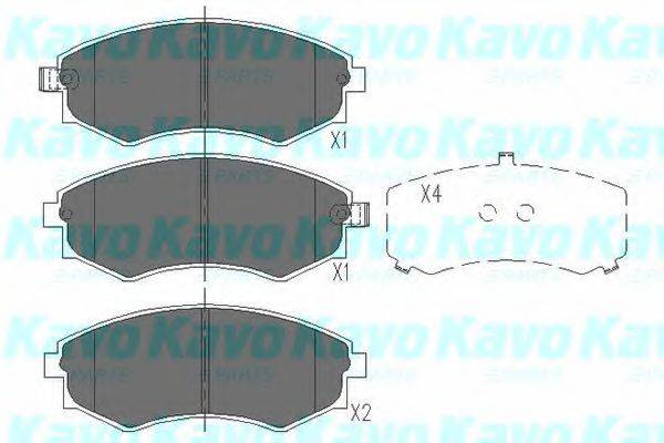 Комплект гальмівних колодок, дискове гальмо KAVO PARTS KBP-3027