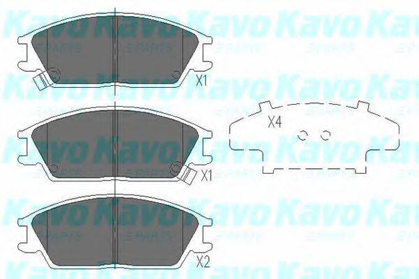 Комплект гальмівних колодок, дискове гальмо KAVO PARTS KBP-3033