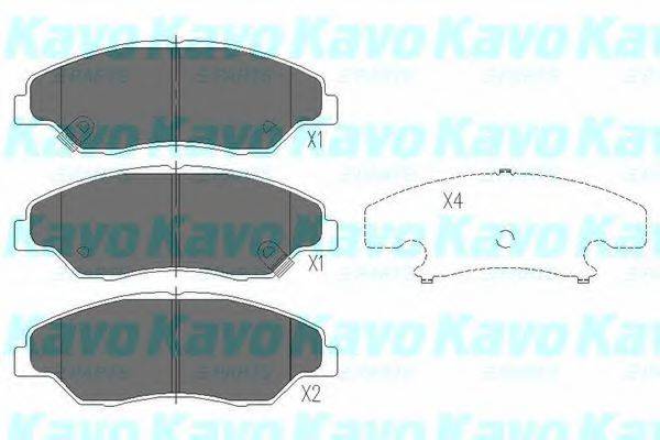 Комплект гальмівних колодок, дискове гальмо KAVO PARTS KBP-4013