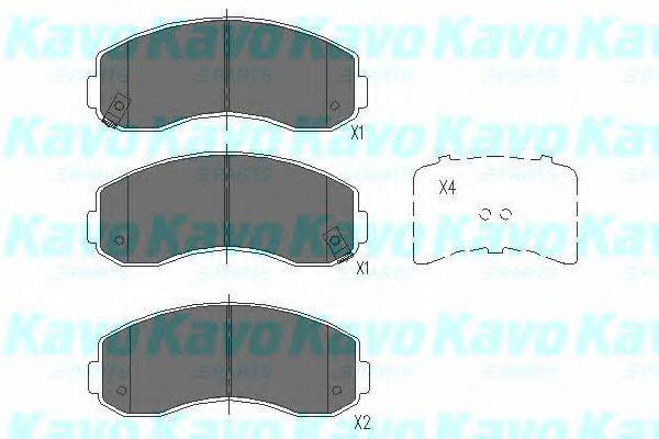 Комплект гальмівних колодок, дискове гальмо KAVO PARTS KBP-4021