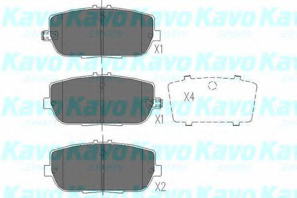 Комплект гальмівних колодок, дискове гальмо KAVO PARTS KBP-4551