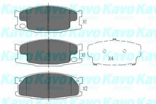 Комплект гальмівних колодок, дискове гальмо KAVO PARTS KBP-5539