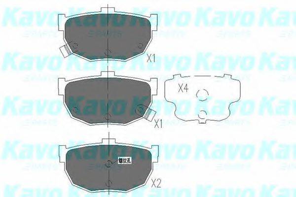 Комплект гальмівних колодок, дискове гальмо KAVO PARTS KBP-6544