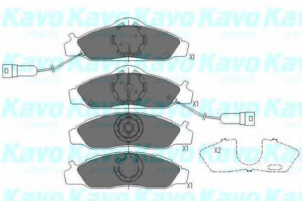 Комплект тормозных колодок, дисковый тормоз KAVO PARTS KBP-7502