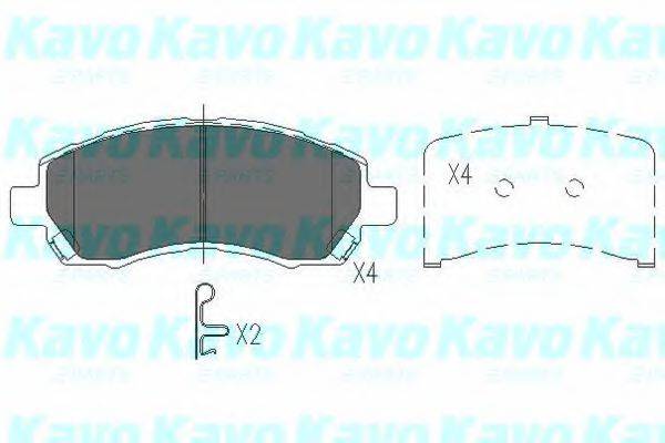 Комплект гальмівних колодок, дискове гальмо KAVO PARTS KBP-8015