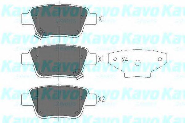 Комплект гальмівних колодок, дискове гальмо KAVO PARTS KBP-9019