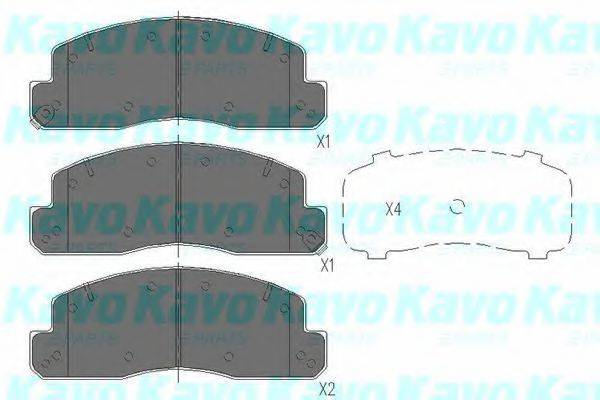 Комплект гальмівних колодок, дискове гальмо KAVO PARTS KBP-9088