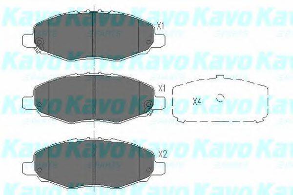 Комплект гальмівних колодок, дискове гальмо KAVO PARTS KBP-9093