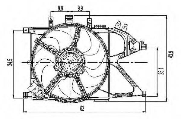 Вентилятор, охлаждение двигателя NRF 47011