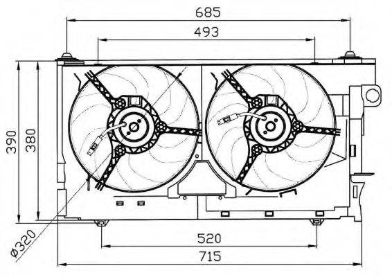 Вентилятор, охлаждение двигателя NRF 47030