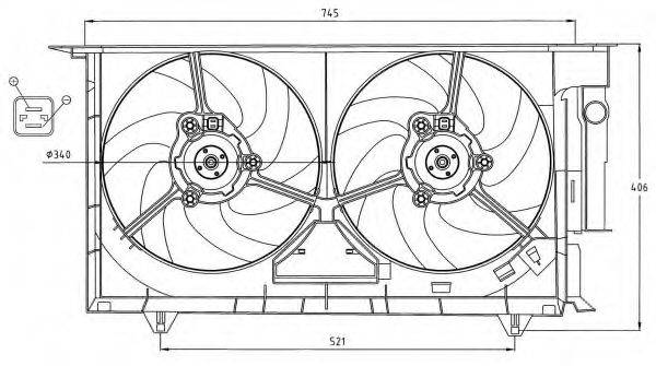 Вентилятор, охлаждение двигателя NRF 47075