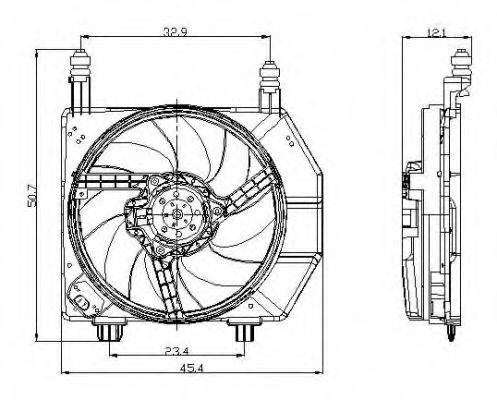 Вентилятор, охлаждение двигателя NRF 47077