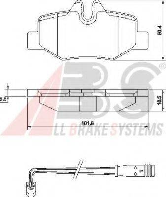Комплект тормозных колодок, дисковый тормоз A.B.S. 37450