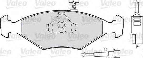 Комплект тормозных колодок, дисковый тормоз VALEO 598423