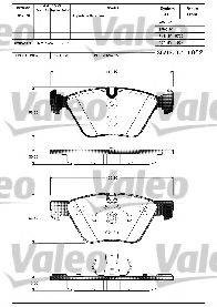 Комплект тормозных колодок, дисковый тормоз VALEO 598640