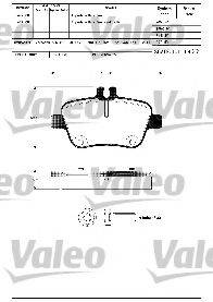 Комплект гальмівних колодок, дискове гальмо VALEO 601304