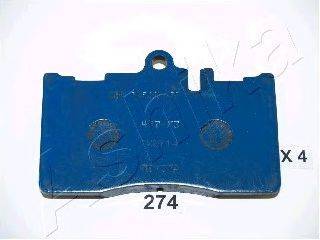Комплект тормозных колодок, дисковый тормоз ASHIKA 50-02-274