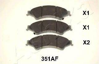 Комплект тормозных колодок, дисковый тормоз ASHIKA 50-03-351