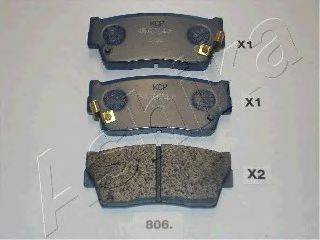 Комплект тормозных колодок, дисковый тормоз ASHIKA 50-08-806