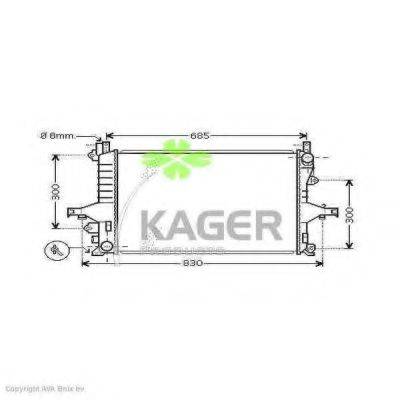 Радіатор, охолодження двигуна KAGER 31-3106