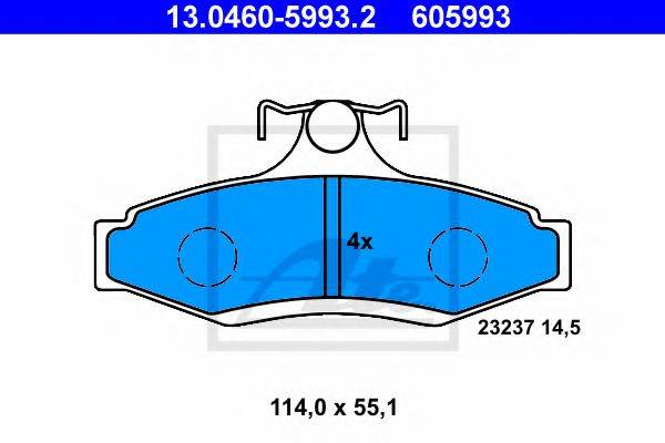 Комплект тормозных колодок, дисковый тормоз ATE 13.0460-5993.2