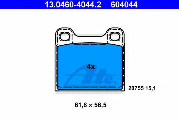Комплект тормозных колодок, дисковый тормоз ATE 13.0460-4044.2