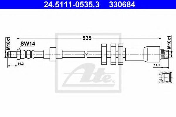 Тормозной шланг ATE 24.5111-0535.3