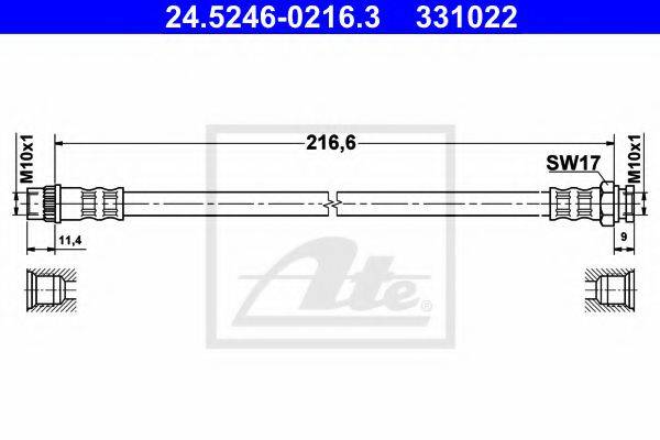 Гальмівний шланг ATE 24.5246-0216.3