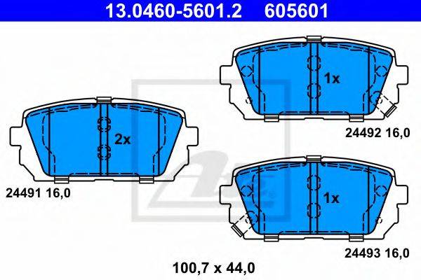 Комплект тормозных колодок, дисковый тормоз ATE 13.0460-5601.2