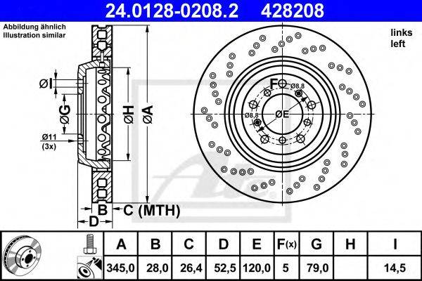Тормозной диск ATE 24.0128-0208.2
