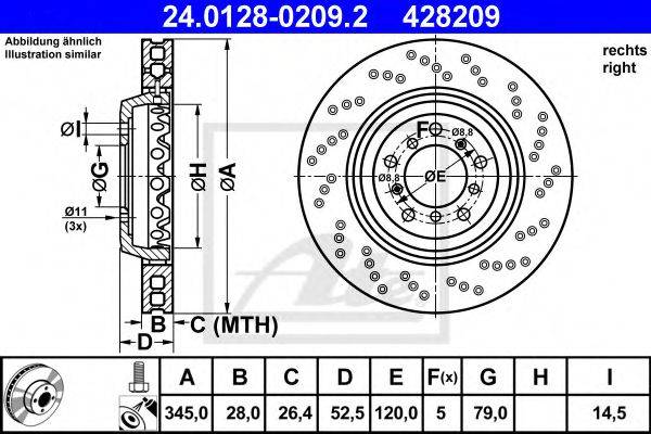 Тормозной диск ATE 24.0128-0209.2